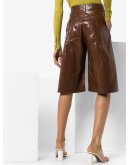 crocodile-effect culotte shorts