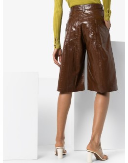 crocodile-effect culotte shorts