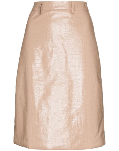 crocodile-embossed pencil skirt