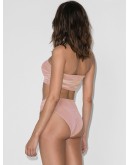 Delrey ruched bandeau bikini top