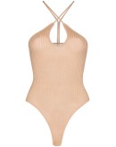 cut-out ribbed bodysuit
