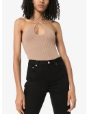 cut-out ribbed bodysuit