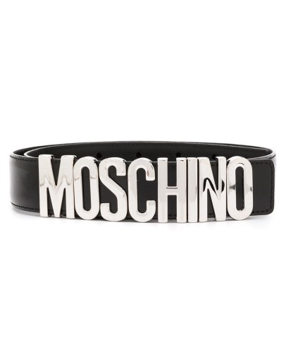 logo-plaque buckle belt