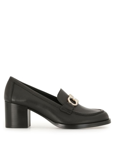  Gancini buckle chunky heel loafers