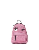 winking eye glitter backpack