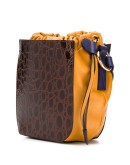 crocodile effect two-tone bucket bag