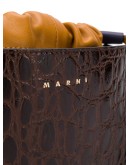 crocodile effect two-tone bucket bag
