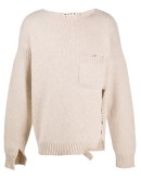 distressed knit jumper
