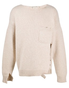 distressed knit jumper