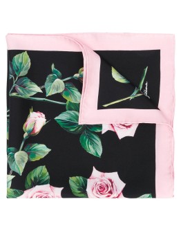 rose-print square scarf