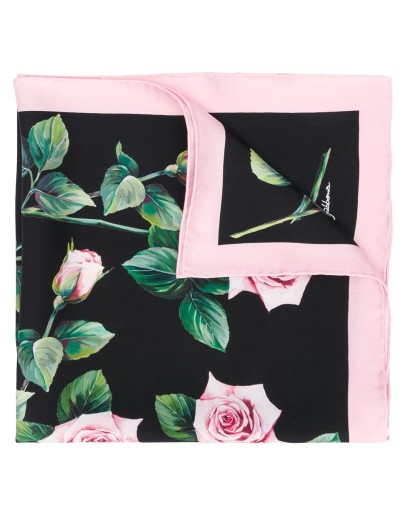 rose-print square scarf
