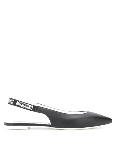 logo-strap slingback ballerina shoes