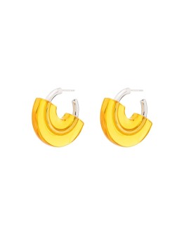 sterling silver and resin hoop earrings