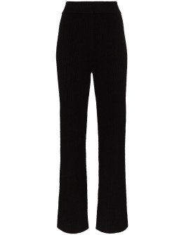 ribbed high-waisted trousers
