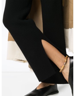 ribbed high-waisted trousers