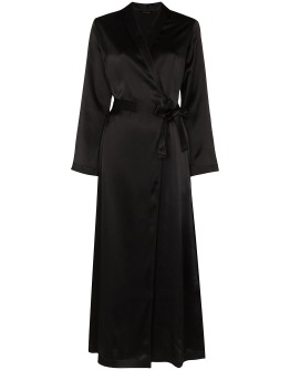 belted silk-satin robe