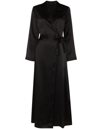 belted silk-satin robe
