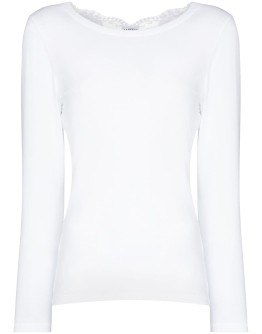 Souple  lace-trim cotton pyjama top