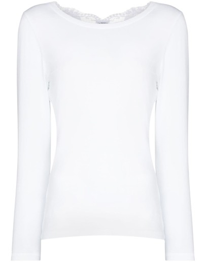 Souple  lace-trim cotton pyjama top