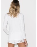 Souple  lace-trim cotton pyjama top