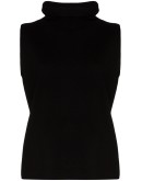 sleeveless cashmere turtleneck top