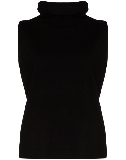 sleeveless cashmere turtleneck top