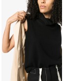 sleeveless cashmere turtleneck top