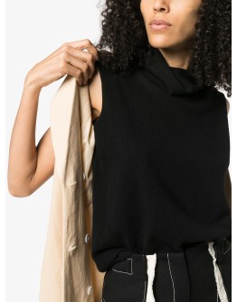 sleeveless cashmere turtleneck top