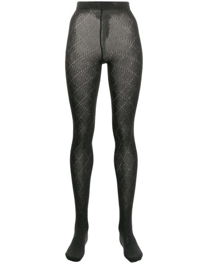 diamond knitted tights