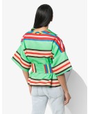 Claudia striped belted blouse