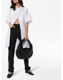 straight-leg gabardine trousers