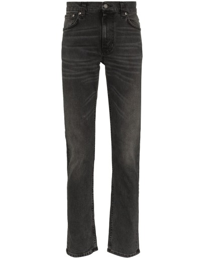 Lean Dean Mono cropped whiskered slim-leg jeans