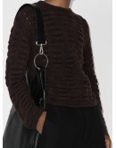 textured-knit crew neck jumper