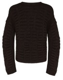 textured-knit crew neck jumper