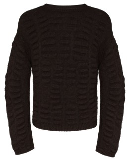 textured-knit crew neck jumper