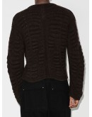 textured-knit crew neck jumper