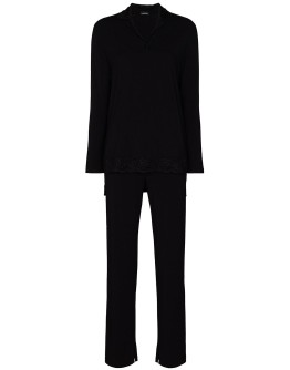 lace-trim pajama set