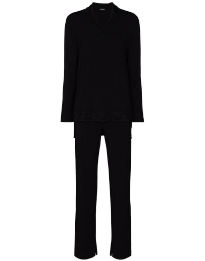 lace-trim pajama set
