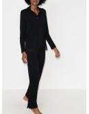 lace-trim pajama set