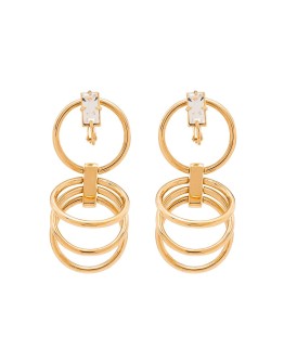 gold vermeil crystal hoop earrings