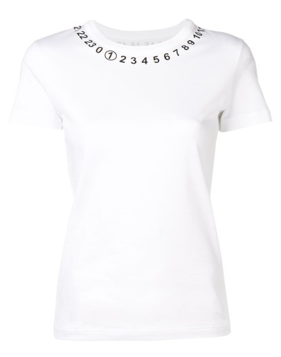 numbers print neckline T-shirt