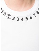 numbers print neckline T-shirt