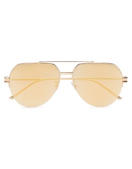half-rim aviator-frame sunglasses