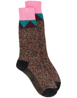 intarsia mid-calf socks