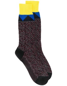 intarsia mid-calf socks