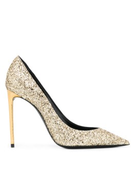 Zoe 110mm glitter-embellished pumps
