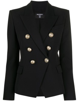 double-breasted fitted blazer