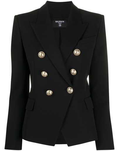 double-breasted fitted blazer