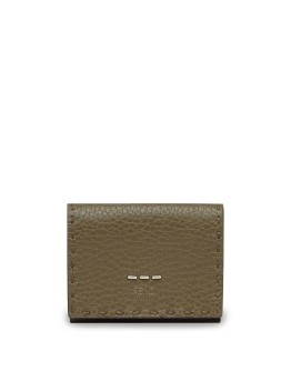 logo embossed tri-fold wallet