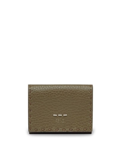 logo embossed tri-fold wallet